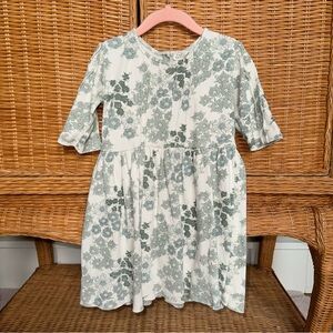 Kate Quinn Kids Dress in sage green and White Floral